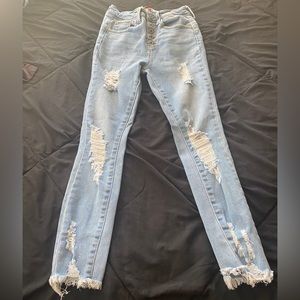 WAX Skinny Jeans Light Raw Hem Size 1/25W